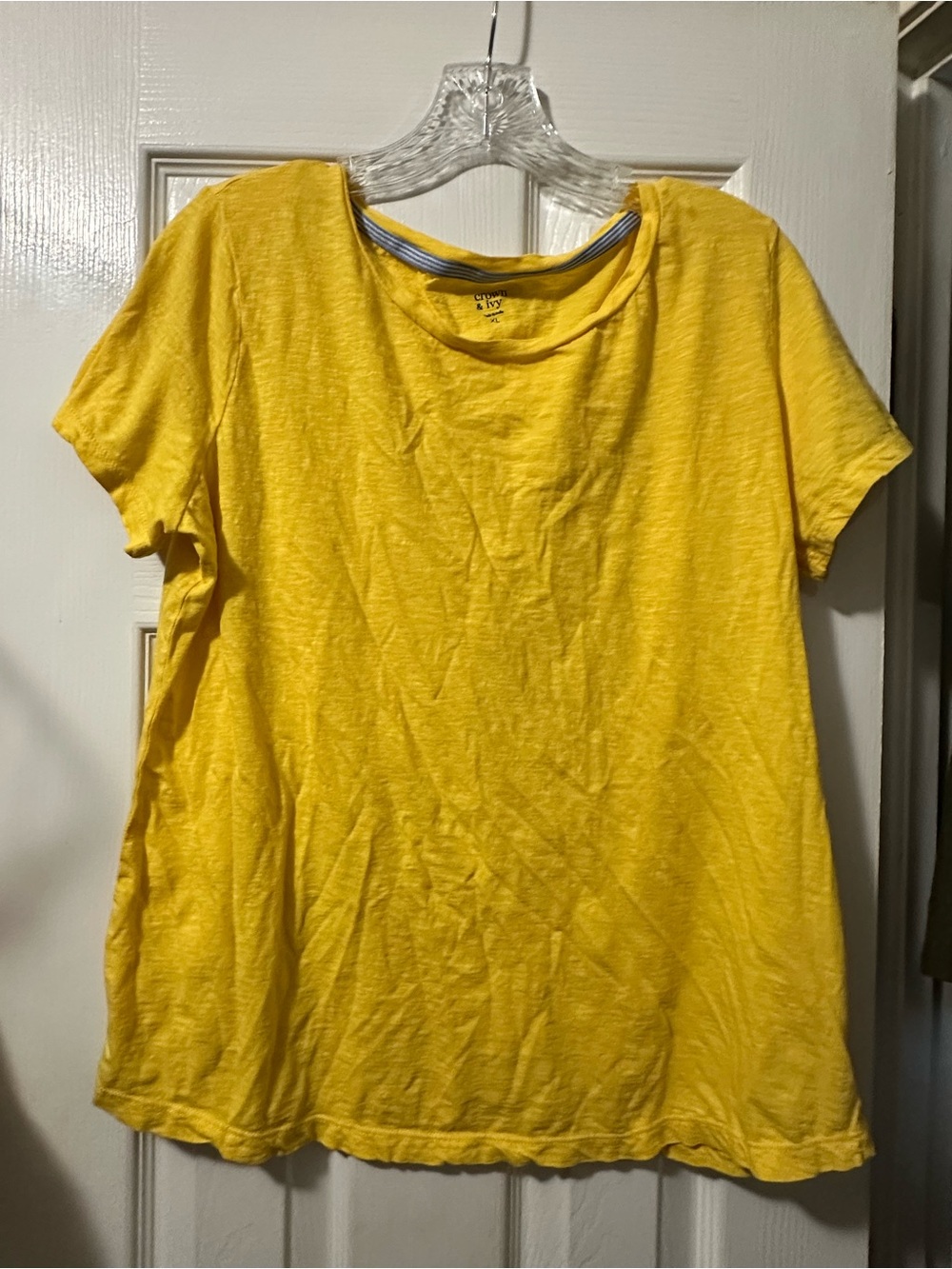 Crown & Ivy Women's Classic Crew Neck Tee - Yellow